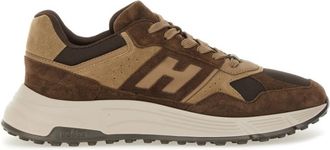 Hogan Brown Color Block Sneakers