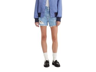 Levi's High-Waisted Mom Shorts Womens Clothing Let It Be Fun : 25, Cotton/Denim