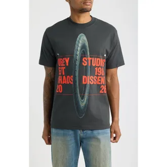 Obey Chaos Dissent Graphic Cotton T-Shirt in Vintage Black at Nordstrom, Size Xx-Large