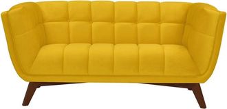 Rendez-Vous D&eacute;co Rendez-vous D&eacute;co - Sof&aacute; De 2 Plazas En Terciopelo Amarillo - Mona