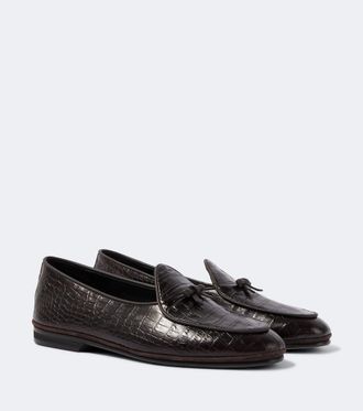 Rubinacci Marfy croc-effect leather loafers