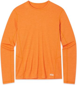 Stio | Mens Lucent Tee Shirt Long Sleeve, Size Extra Large in Orange Peel Heather