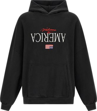 Willy Chavarria Mens Welcome To America-Hooligan Hoodie