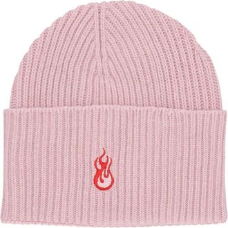Vision Of Super Flames Logo Roze Beanie Muts - unisex - Hoeden - Roze - ONE Size - Wol - Accessoires