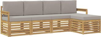 vidaXL Conjunto De Sof&aacute;s De Exterior 5 Uds. Blanco Y Gris Claro Vidaxl