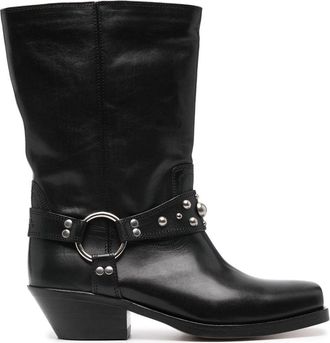 Isabel Marant Antya 45mm biker boots - women - Calf Leather/Calf Leather/Calf Leather - 38 - Black