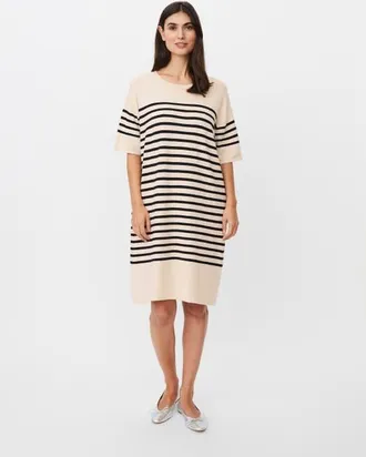Masai Manirvanae Striped Relaxed Knit Dress in Black at Nordstrom, Size Xx-Large