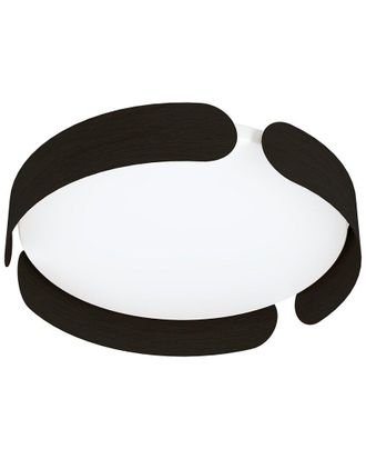 Eglo Eglo Valcasotto 1 Light Integrated Led Ceiling Light With Black Finish & White Acrylic Shade