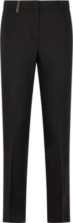 PESERICO Rechttoe rechtaan broek - Dames - Slim Fit Broeken - Zwart - 2XL - Katoen - Broeken