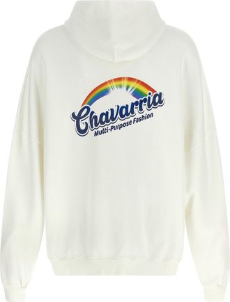 Willy Chavarria Logo-Embroidered Hoodie - Cream
