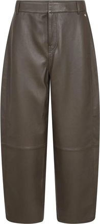 Mos Mosh MMComo Leren Broek - Dames - Leren Broeken - Bruin - XS - Leer - Broeken