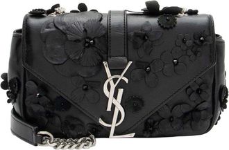 Saint Laurent Matelass&eacute; Floral Applique Monogram Classic Baby Chain Bag (Authentic Pre-Loved)