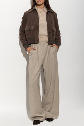 Paul & Shark Suede Jacket With Pockets, Womens, Brown