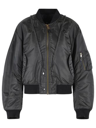 Maison Margiela Dark Grey Reversible Ribbed Polyamide Bomber Jacket