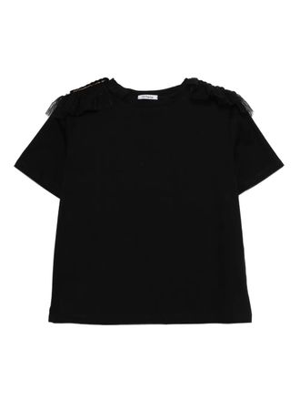 Parlor ruffle sequin T-shirt - Black