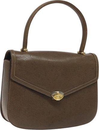 Gucci Vintage Handbag Leather Brown Leather Handbag (Pre-Owned)