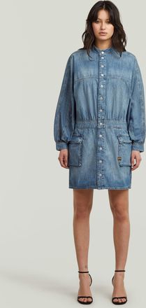 G-Star Macro Balloon Jurk - Midden blauw - Dames