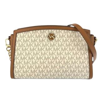 Michael Kors Pre-owned Cross Body Bags, female, White, Size: ONE SIZE Pre-owned MK Signature PVC Leather Shoulder Bag