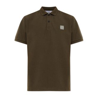 Stone Island Logo Polo - Heren - Polos - Groen - XL - Katoen - Tops
