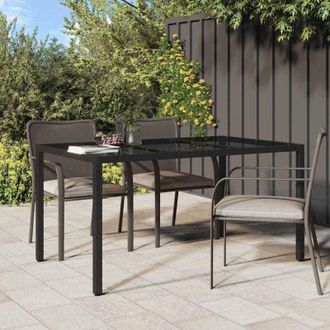 vidaXL Tavolo da Pranzo da Giardino Nero 150 x 90 x 75 cm Poly Rattan - Vidaxl
