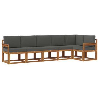 vidaXL Conjunto De Sof&aacute;s De Exterior 6 Pcs Natural Y Antracita Vidaxl