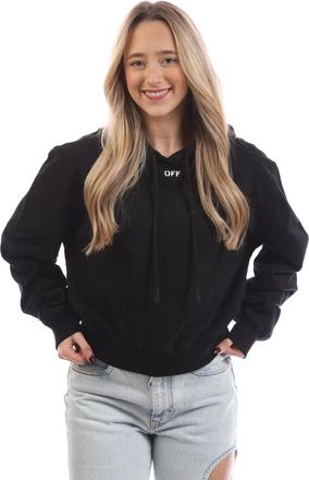 Off-white Womens Off White Cropped Hoodie in Black-White - Size 8 UK