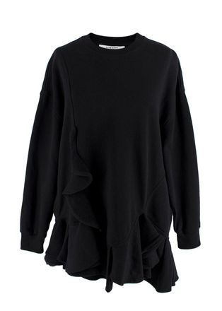 Givenchy Black Ruffled Crewneck Sweatshirt Size XS