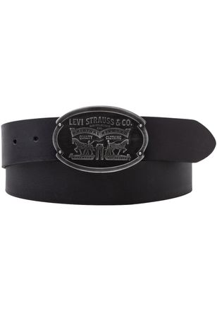 Levi's Lederg&uuml;rtel LEVIS Billy Plaque Belt, Damen, Gr. 105, schwarz (regular schwarz), Rindsleder, G&uuml;rtel Lederg&uuml;rtel, mit markanter Koppelschliesse