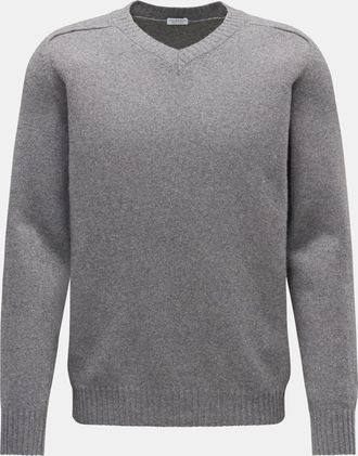 Braun Hamburg Men - Cashmere V-neck jumper grey
