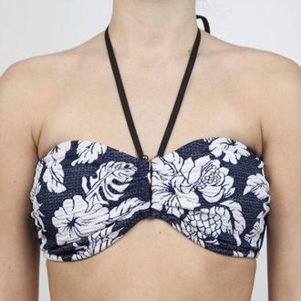 Seafolly U Tube Bandeau Bikini Top In Royal Horizon