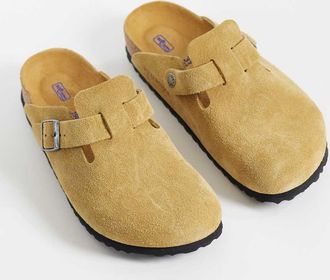 Birkenstock Boston - Zoccoli in camoscio marrone sughero-Giallo