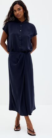 Contemporaine Womens Draped waist satiny skirt