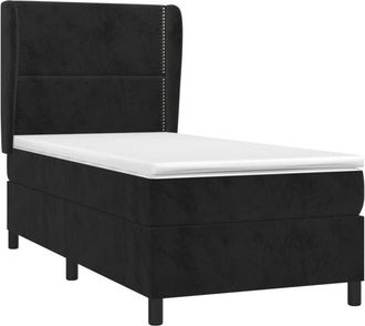 vidaXL Cama Box Spring Con Colch&oacute;n Terciopelo Negro 80x200 Cm Vidaxl