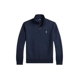 Polo Ralph Lauren Turtlenecks, male, Blue, S, Half-zip sweatshirt in cotton blend