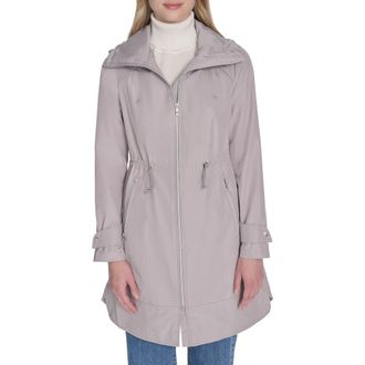 Cole Haan Travel Packable Hooded Rain Jacket in Pearl Grey at Nordstrom Rack, Size X-Small