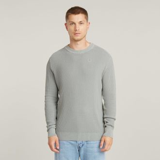 G-Star Mens G-Star RAW Serrated Knitted Sweater - Grey Cotton - Size X-Large