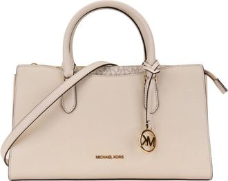 Michael Kors Leren Crossbody Tas - Dames - Handtassen - Beige - ONE Size - Leer - Tassen