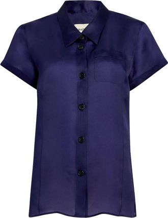 Khaite Zijden Blouse - Dames - Overhemden - Paars - S - Overhemden