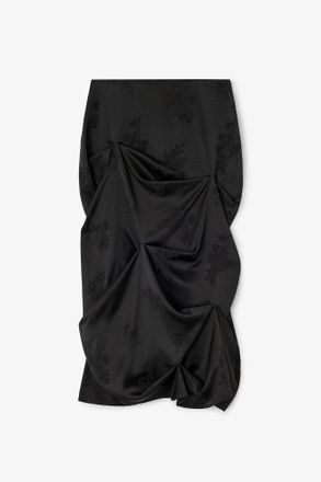Ganni Black Draped Skirt - Size 10/12 Acetate