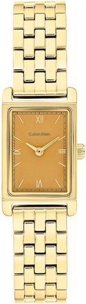 Calvin Klein Womens Rectangle Dial Link Bracelet Watch - Gold - OS