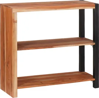 vidaXL Vidaxl - Libreria Marrone, Nero 80 X 30 X 75 Cm Legno Di Acacia Massello