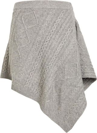 Staud Veer Asymmetric Cable-knit Wool-blend Skirt - Grey - S (UK8-10 / S)