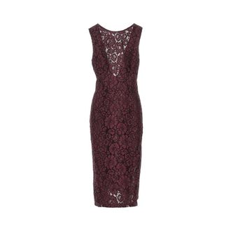 Pinko Floral lace midi dress Woman 40