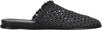 Premiata Schoenen, Dames, Zwart, 41 EU, Geweven Raffia Sabot met Raffia Detail