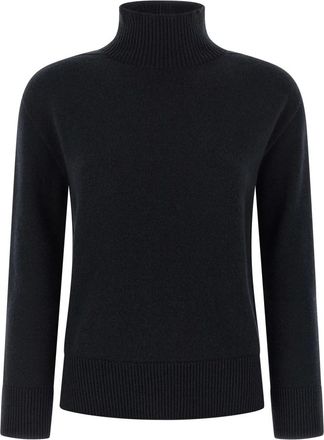 Max Mara Truien & Vesten, Dames, Blauw, L, Kasjmier, Quercia Turtleneck Trui