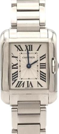 Cartier Pre-owned Tank Anglaise Roestvrij staal Horloge - Dames - Vintage Horloges - Grijs - ONE Size - Vintage