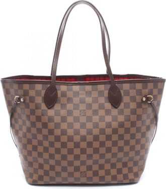 Louis Vuitton Brown Coated Canvas Leather Handbag Tote Bag (Pre-Owned)