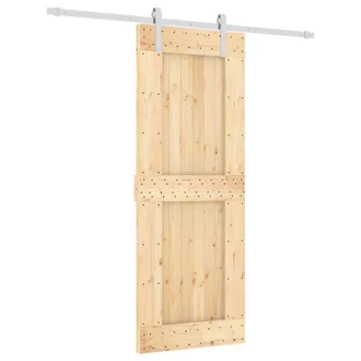vidaXL Puerta Corredera Natural Y Blanco 80 X 210 Cm Vidaxl