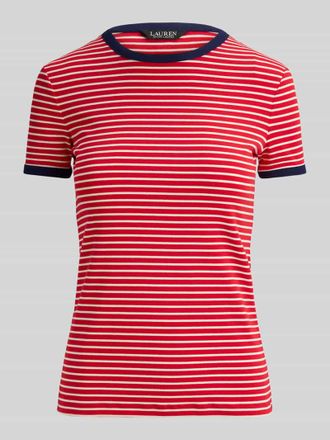 Lauren Ralph Lauren Slim Fit T-Shirt aus Baumwoll-Mix in Rot Melange, Gr&ouml;&szlig;e XXL
