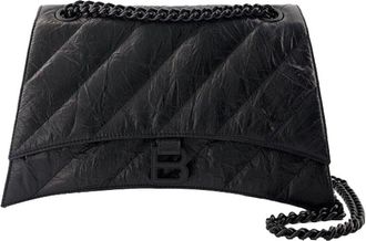 Balenciaga Black Calfskin Crush Chain M Shoulder Bag, Never Carried (Authentic Pre-Loved)